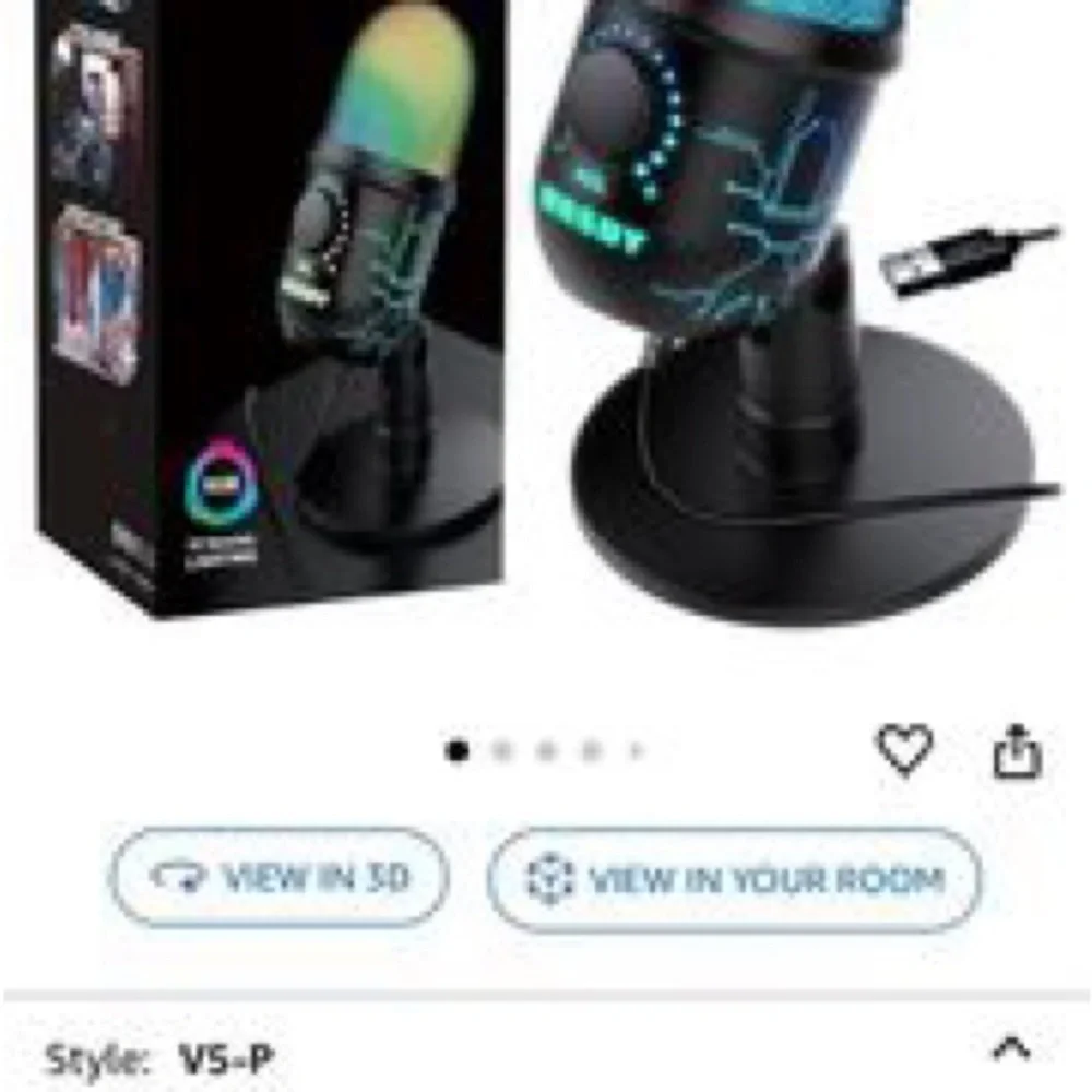 Gaming Microphone, USB Computer Microphone for PC, Mac, PS4/5
